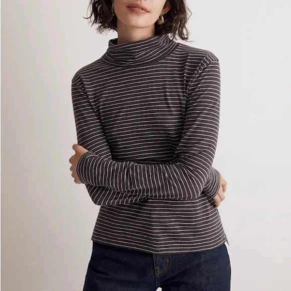 Madewell Whisper Cotton Turtleneck Tee size Large - Picture 5 of 6